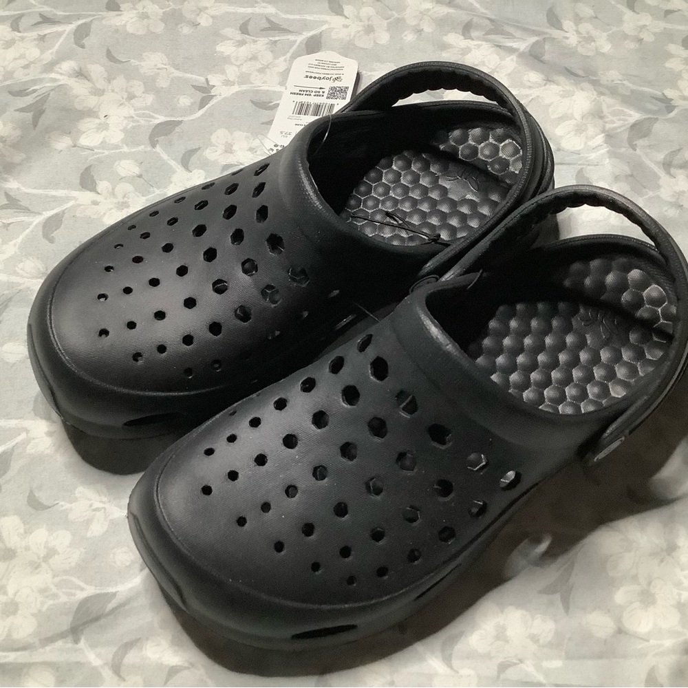 Black Ventilated Slip-On Clogs